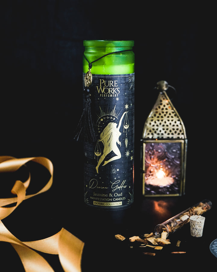 Esoteric- Divine Goddess Tall Candle - Jasmine & Oud