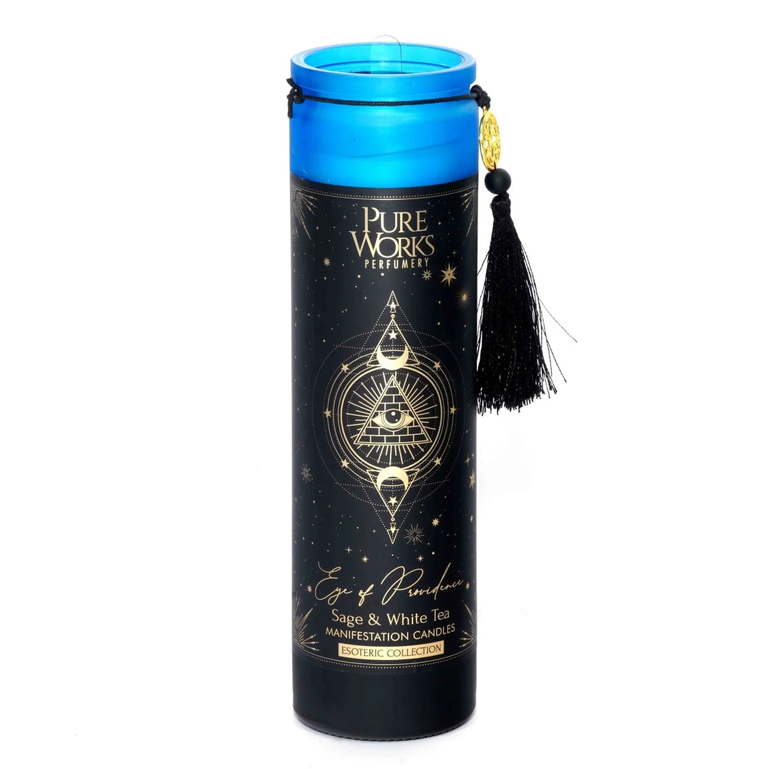 Esoteric- Eye of Providence Tall Candle - Sage & White Tea