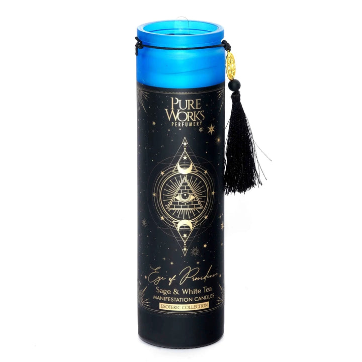 Esoteric- Eye of Providence Tall Candle - Sage & White Tea