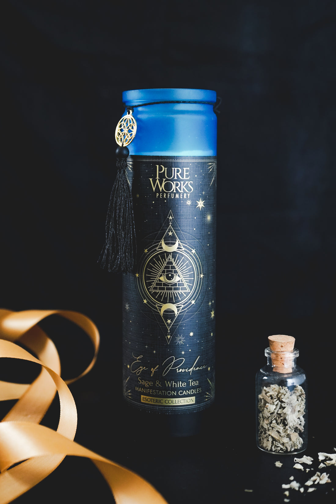 Esoteric- Eye of Providence Tall Candle - Sage & White Tea