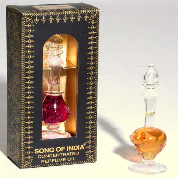 Rose Perfume Oil - Fancy Hand Blown Glass Bottle