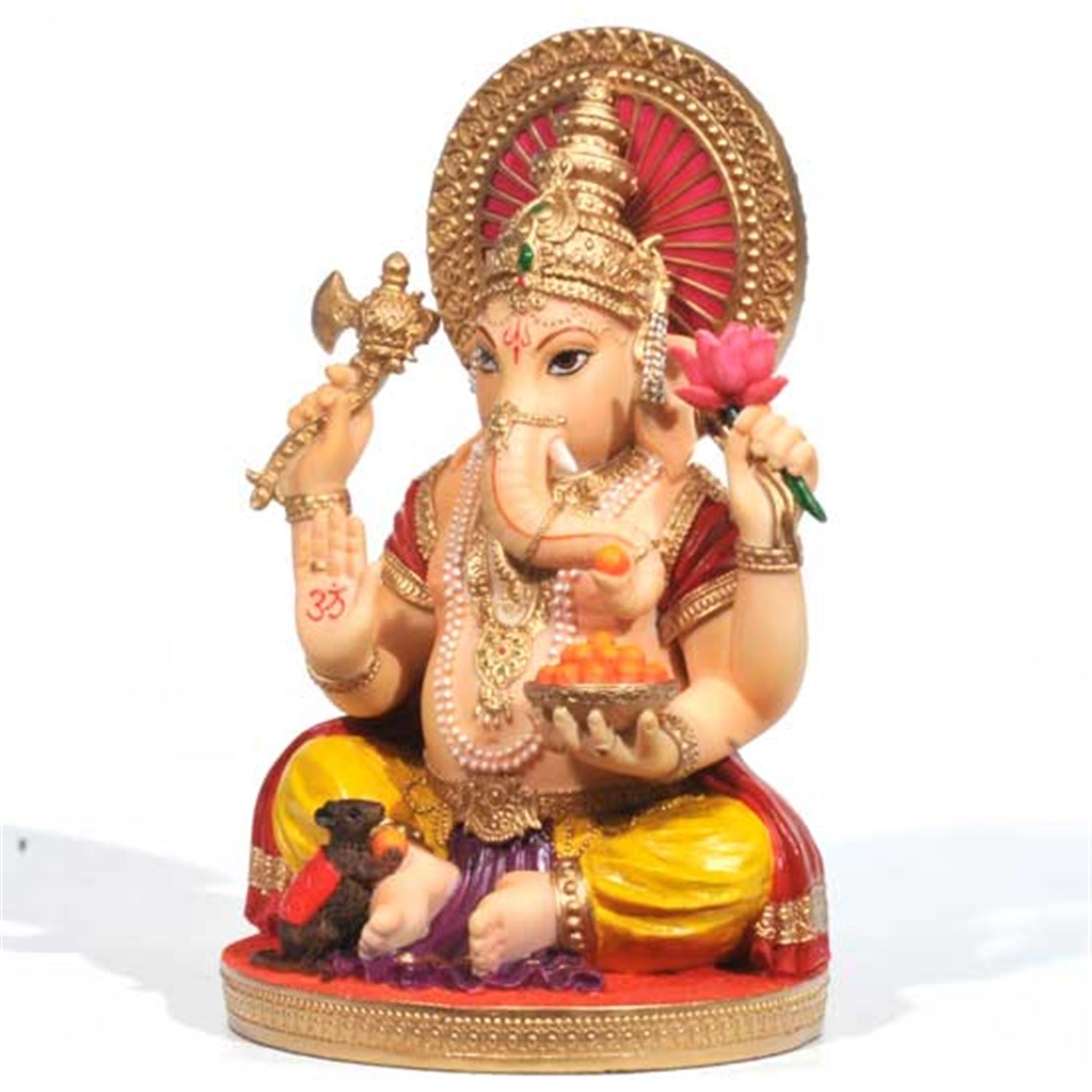 Hand Painted Lord Ganesha Figurine – 6" Traditional Resin Statue | Hindu God of Wisdom, Prosperity & Protection