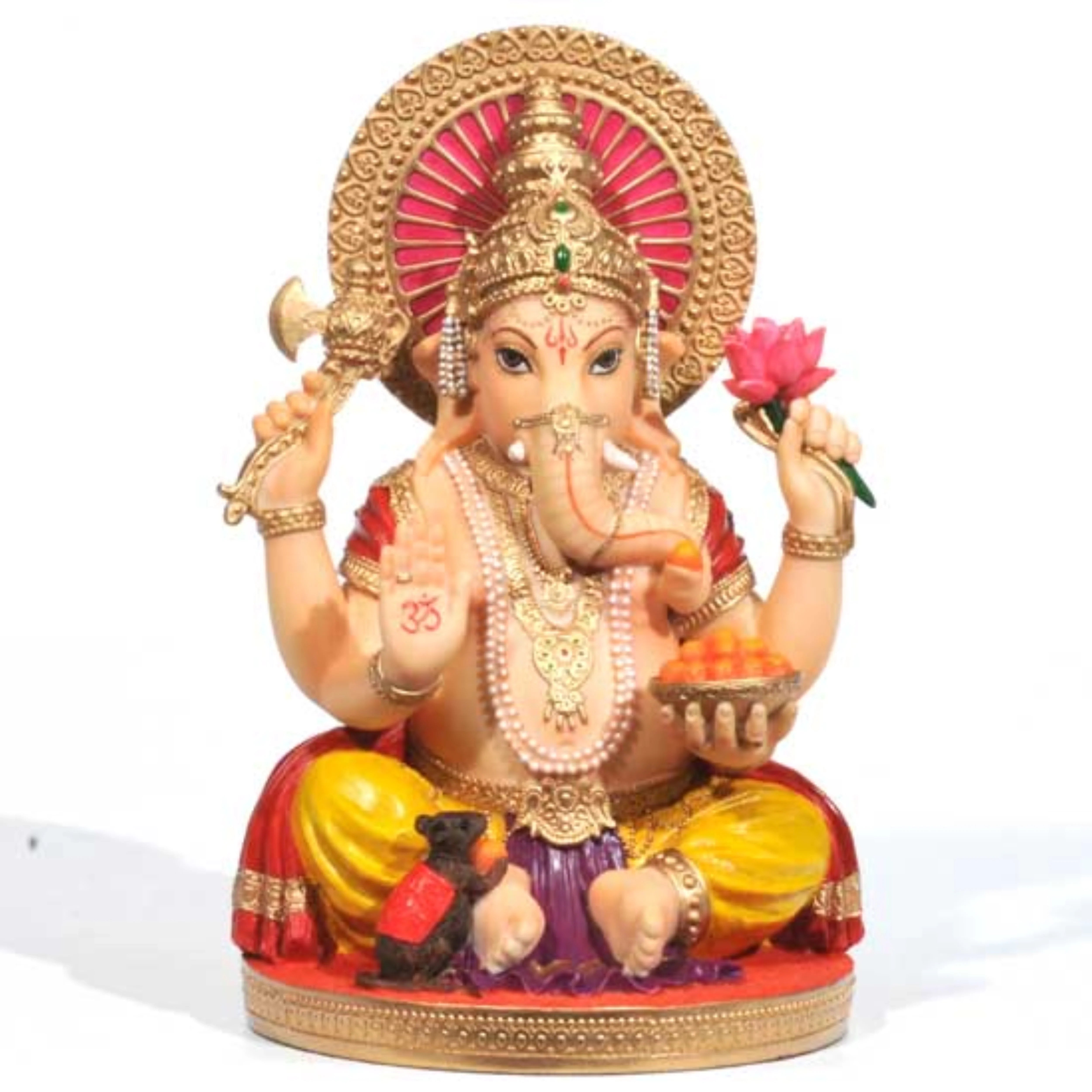 Hand Painted Lord Ganesha Figurine – 6" Traditional Resin Statue | Hindu God of Wisdom, Prosperity & Protection
