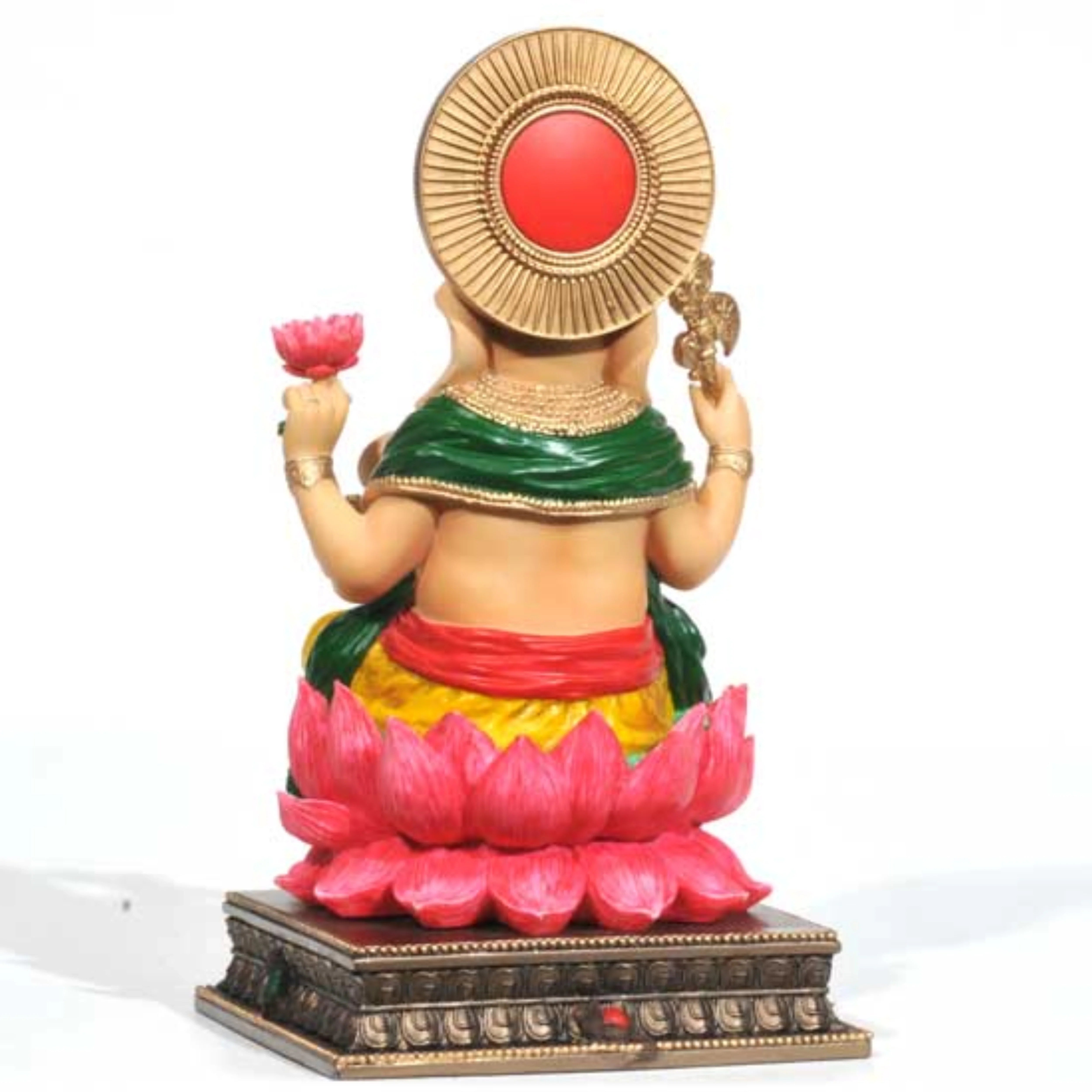 Ganesha sitting on lotus -  Traditional colors