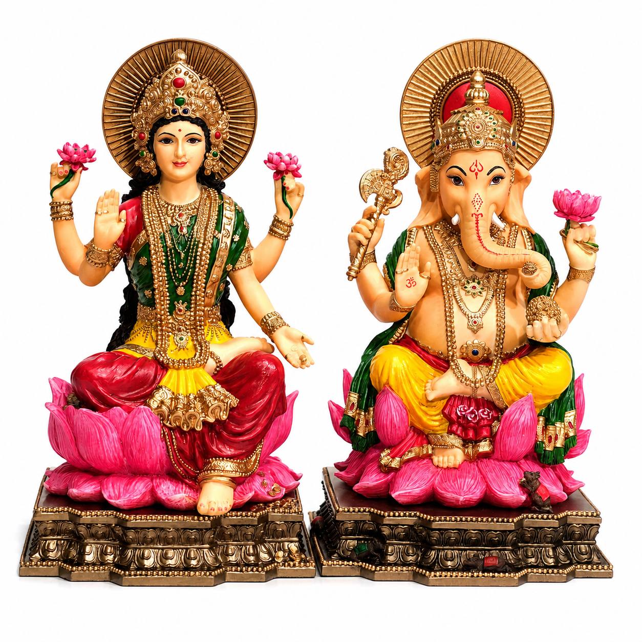 Song of India® Hand-Painted Lakshmi & Ganesha Figurine – Diwali Décor