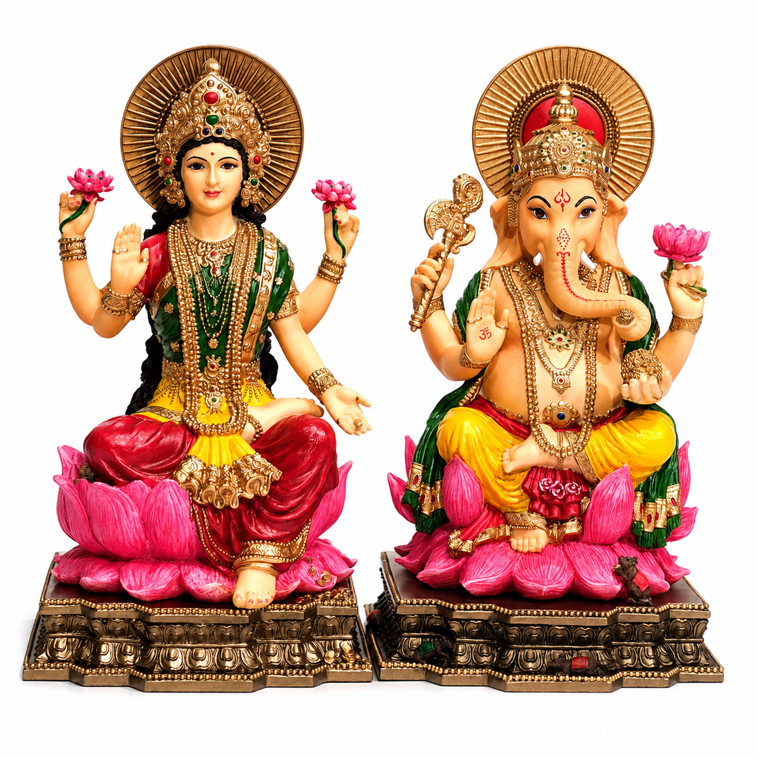Song of India® Hand-Painted Lakshmi & Ganesha Figurine – Diwali Décor