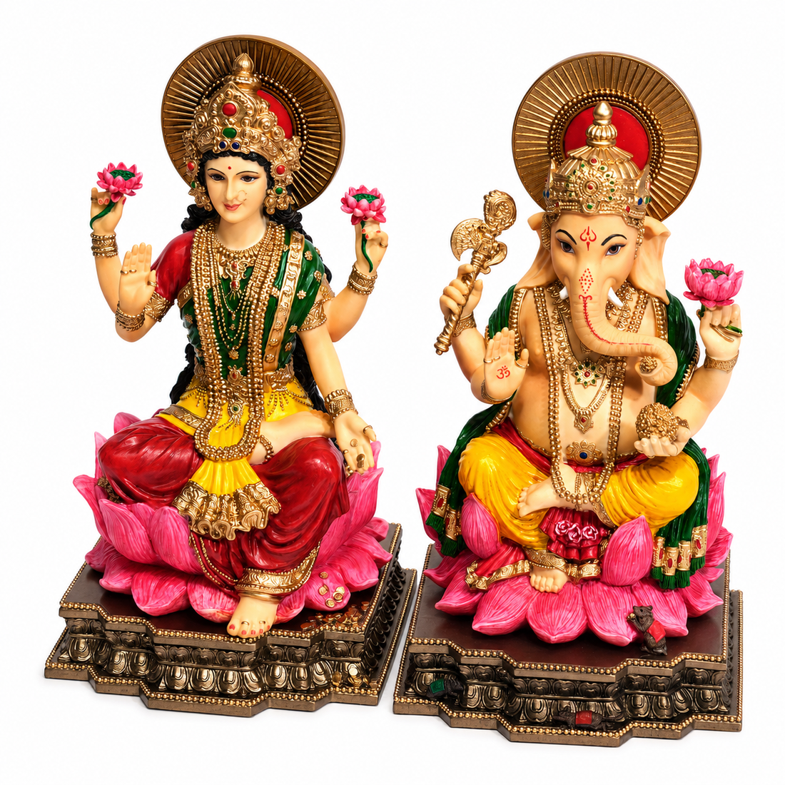 Song of India® Hand-Painted Lakshmi & Ganesha Figurine – Diwali Décor