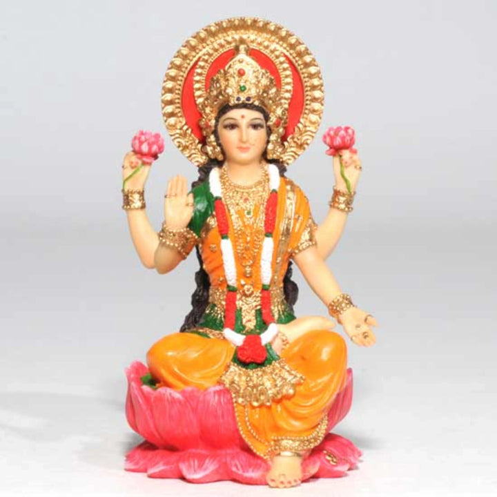 Lakshmi Figurine – Traditional Colors (4")