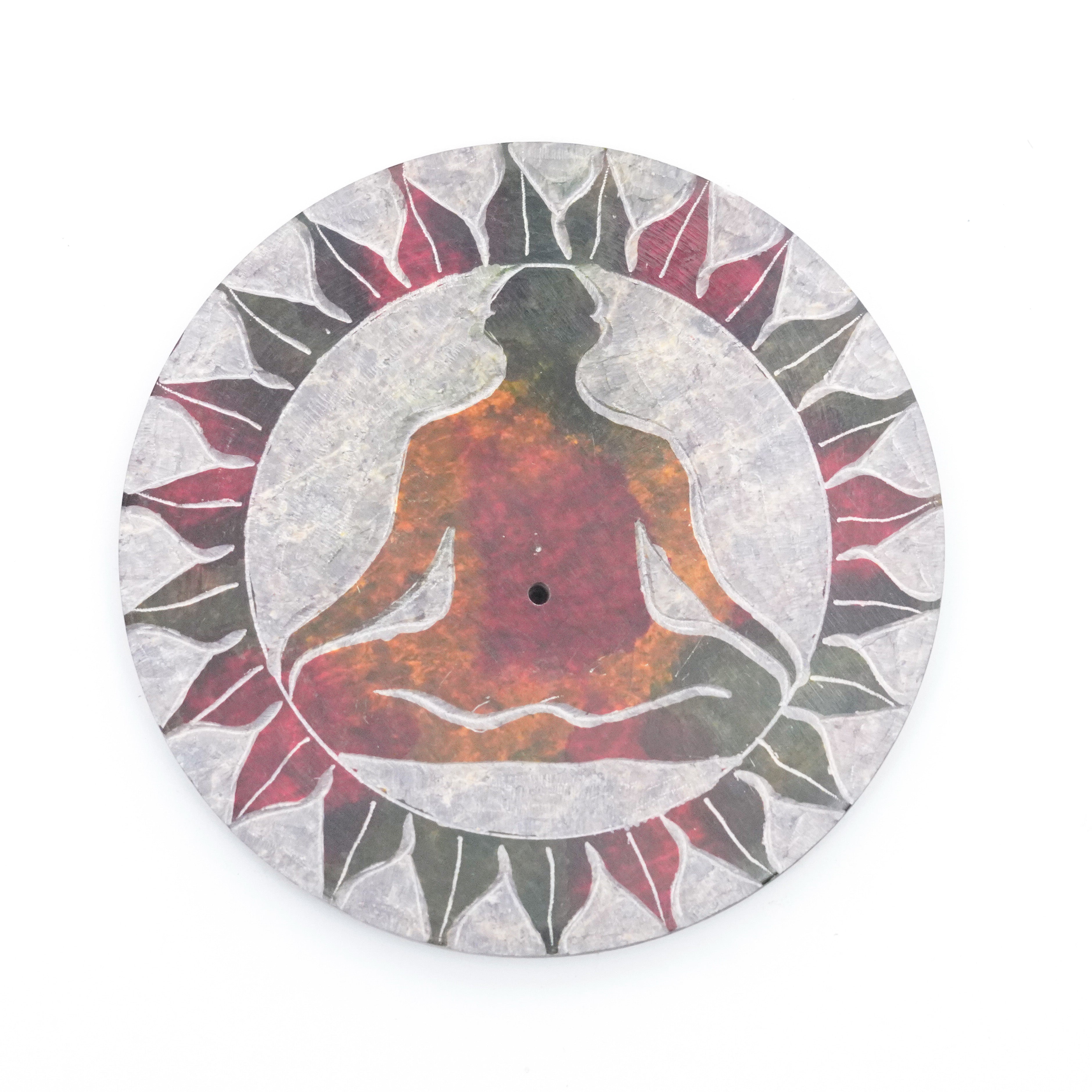 Meditation Pose Soapstone Incense Stick Burner – 4"