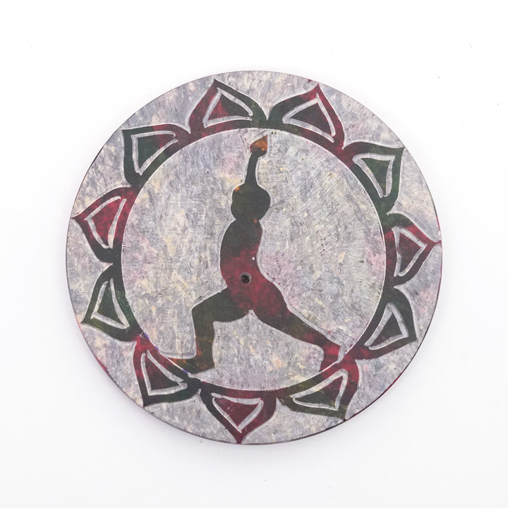 Warrior I Yoga Pose Soapstone Incense Stick Burner – 4"