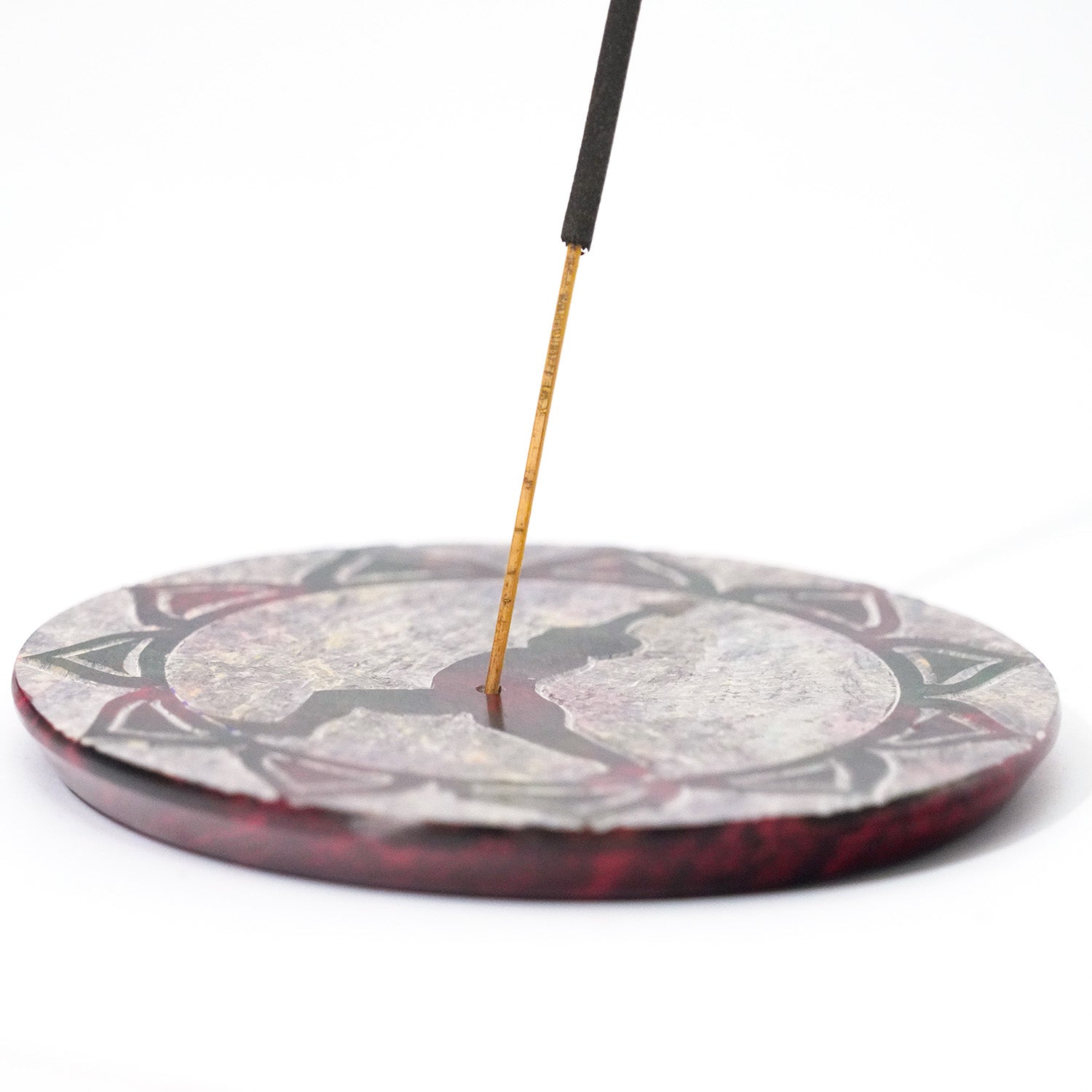 Warrior I Yoga Pose Soapstone Incense Stick Burner – 4"