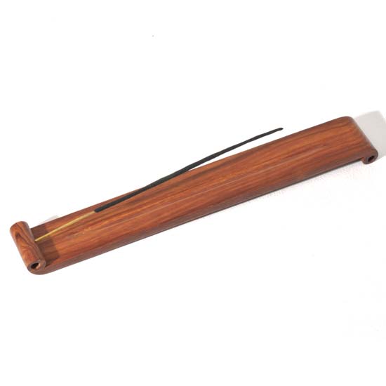Reversible Wood Incense Burner - Scroll Design