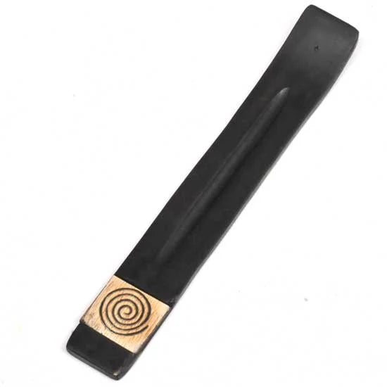 Spiral black incense burner