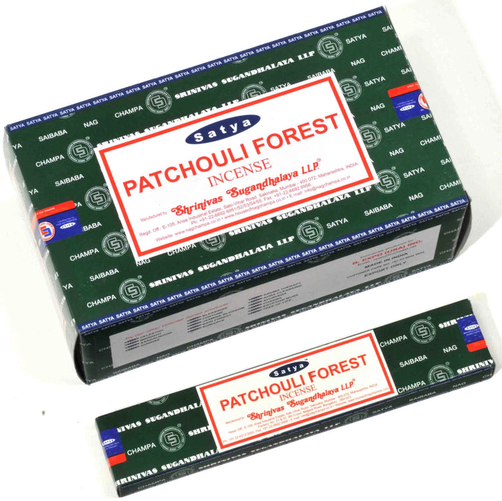 Satya - Patchouli Forest Incense Box of 12 packs with 15g each