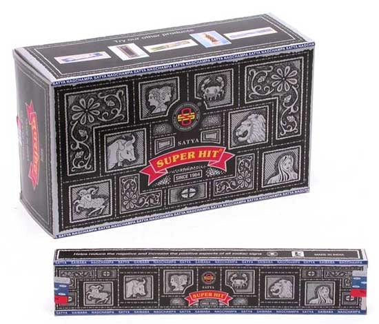 Satya - Superhit Incense Box of 12 packs with 15 g each
