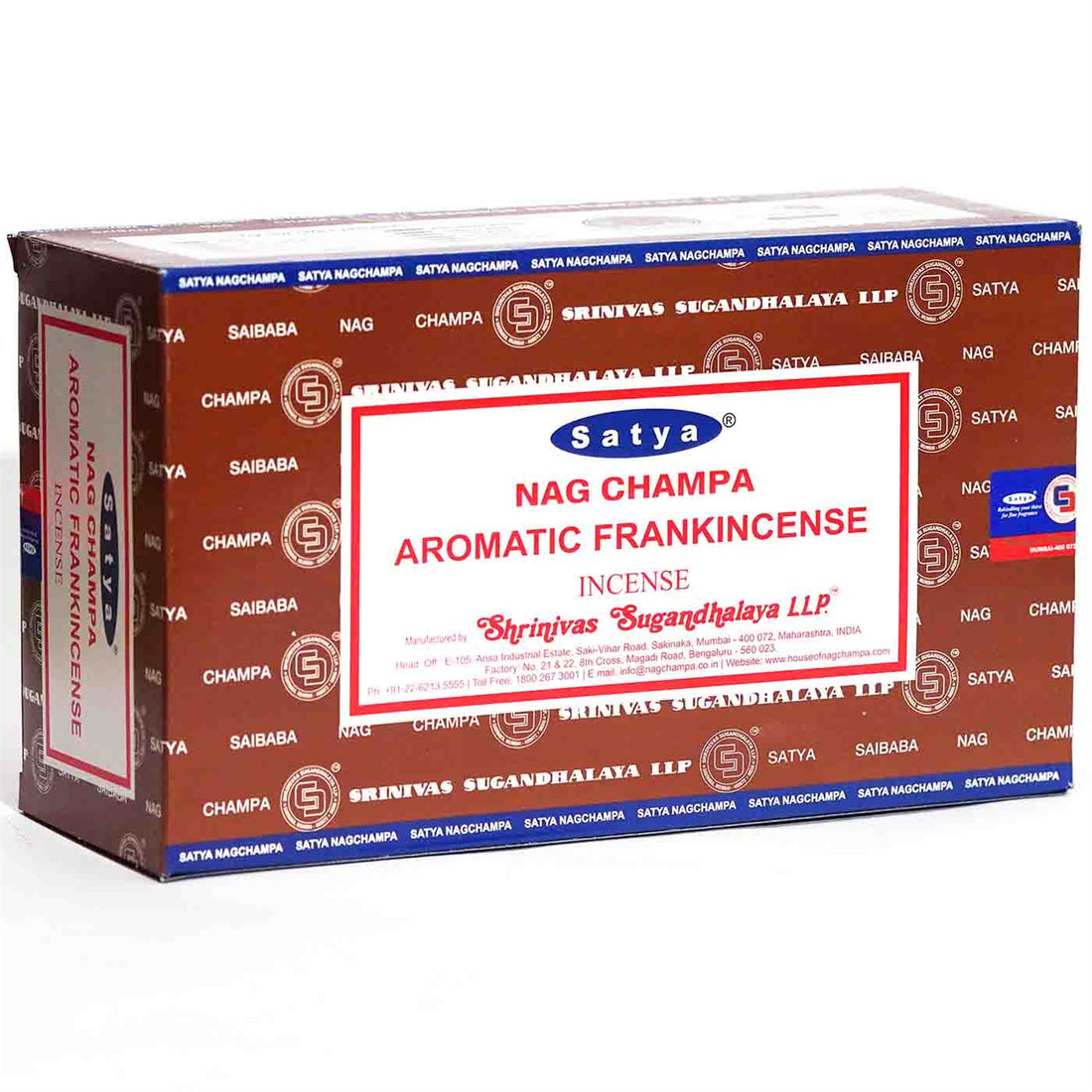 Satya - Aromatic Frankincense Incense Box of 12 packs with 15g each