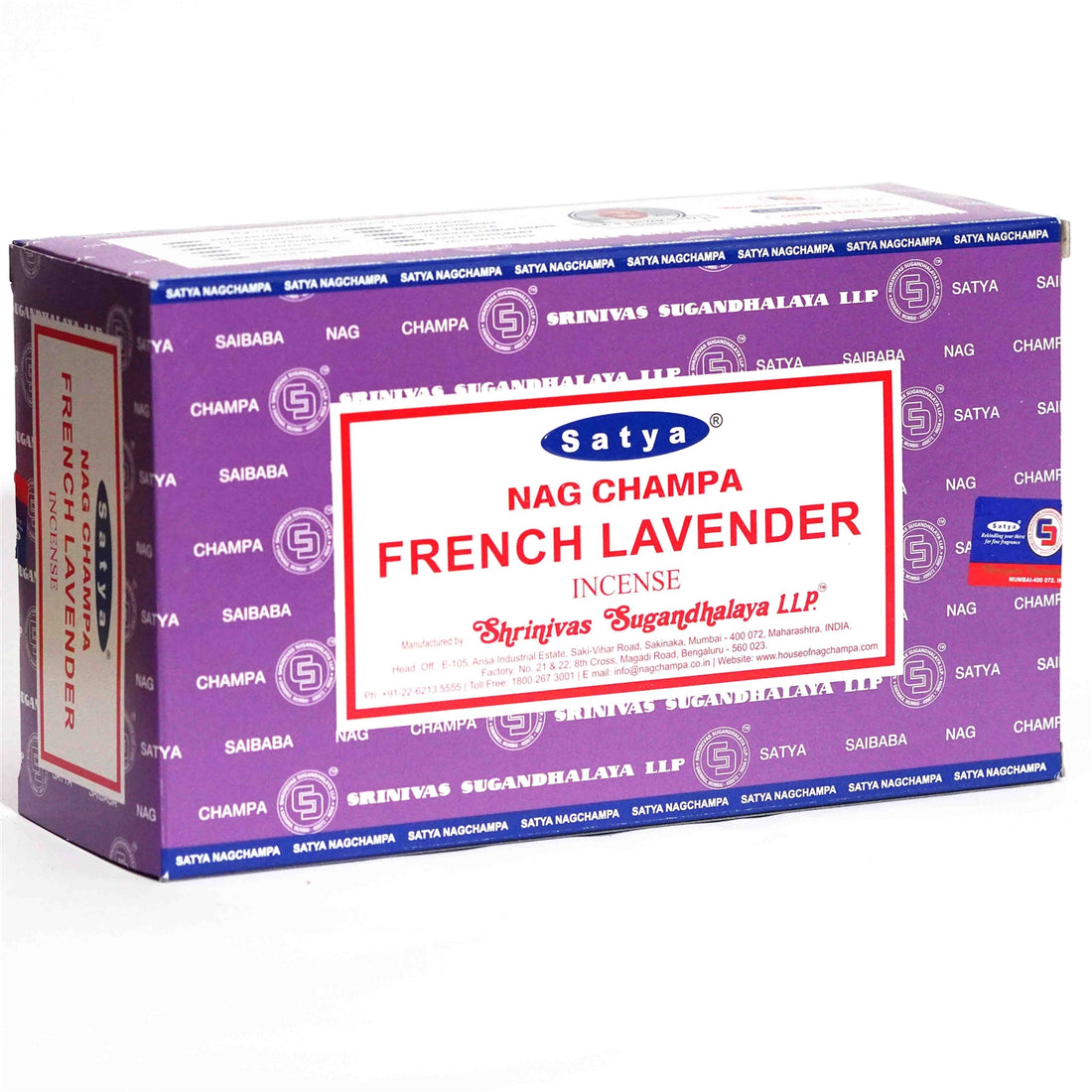 Satya - French Lavender Incense Box of 12 packs with 15g each