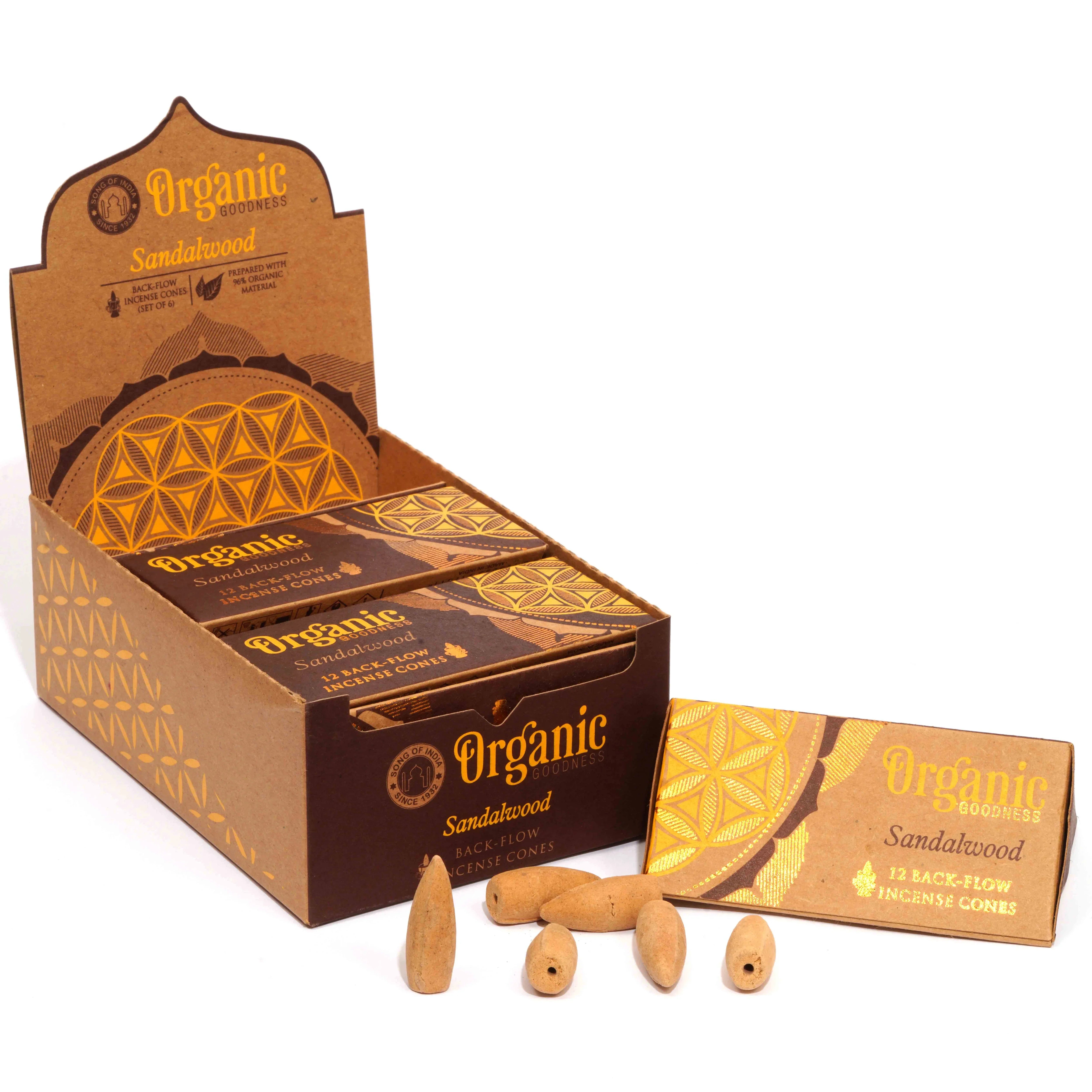 Organic Goodness Backflow Cones - Sandalwood
