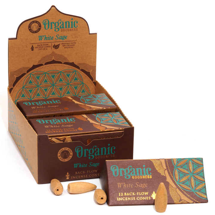 Organic Goodness Backflow Cones - White Sage