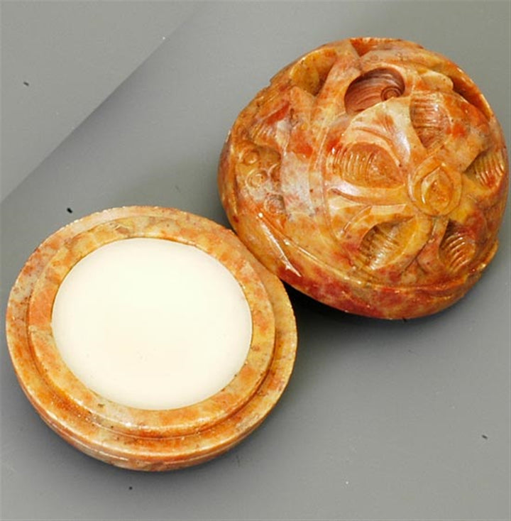 Rose Solid Perfume in Hand Carved Stone Jar