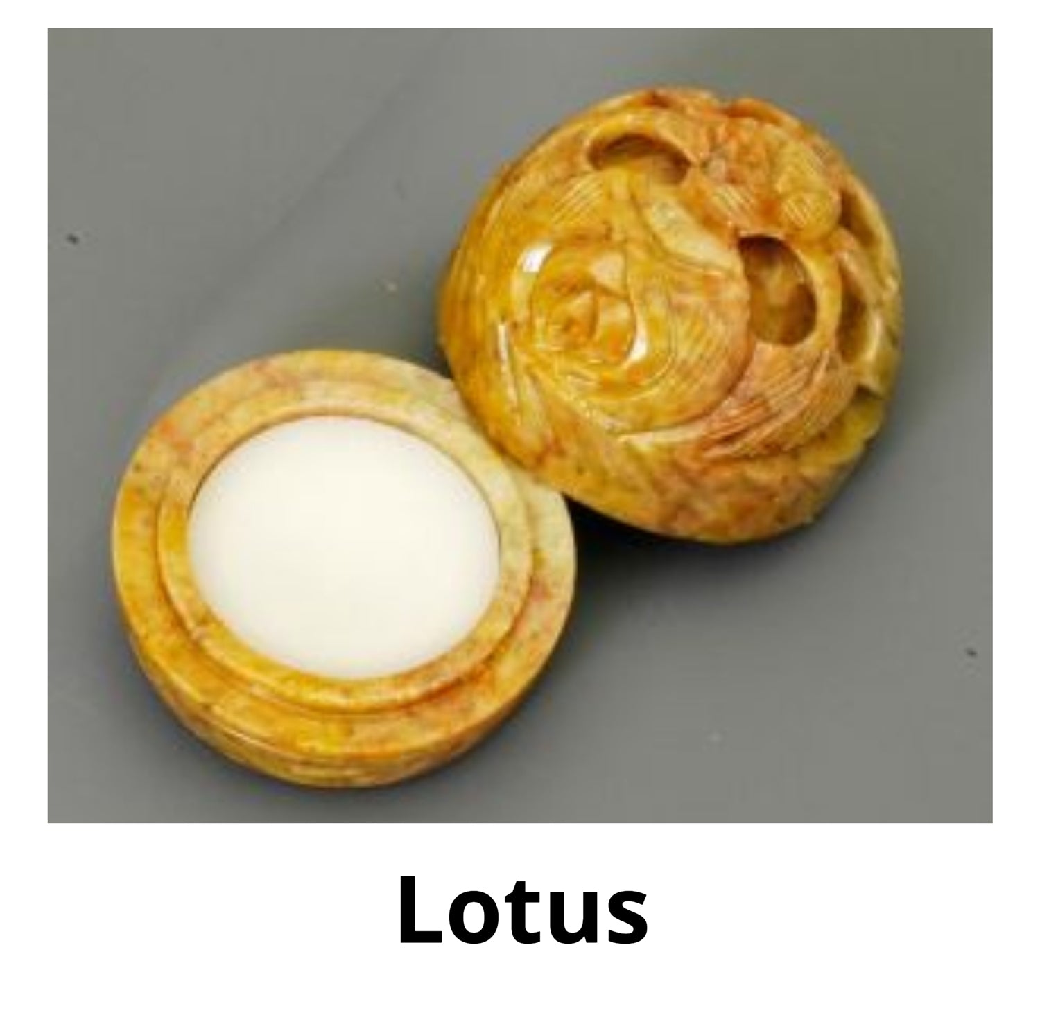 Lotus Solid Perfume in Hand Carved Stone Jar