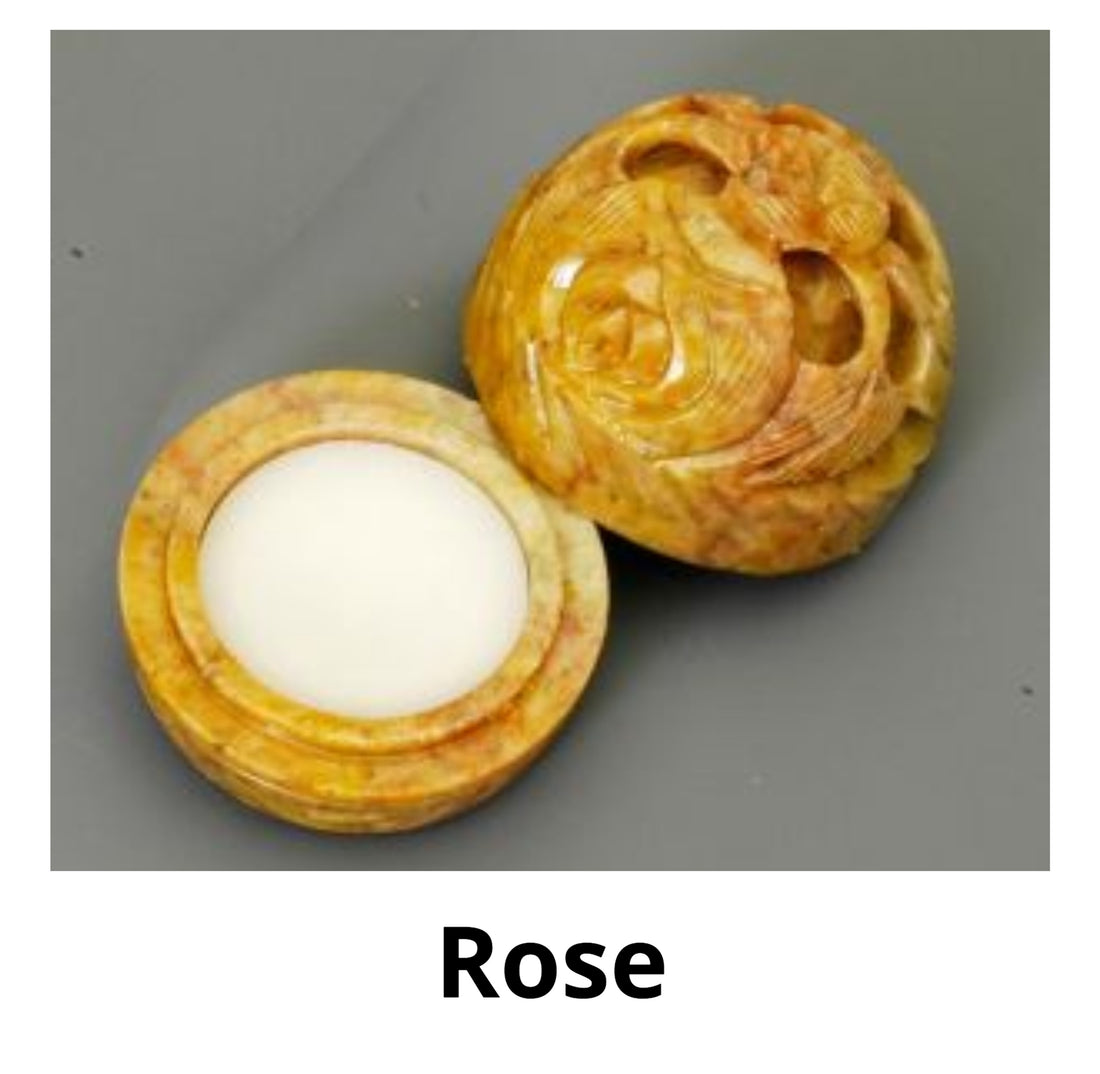 Rose Solid Perfume in Hand Carved Stone Jar