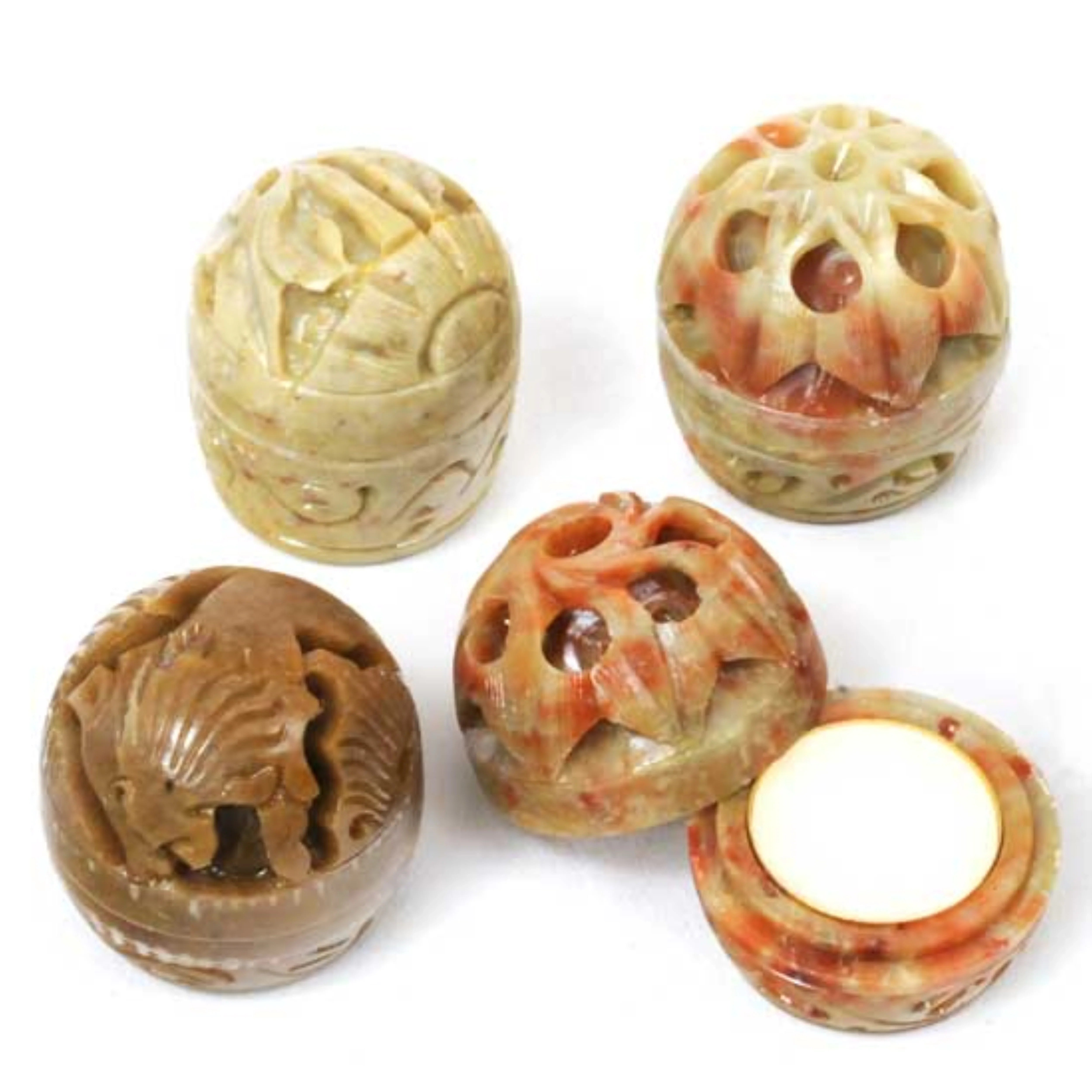 Sandalwood Solid Perfume in Hand Carved Stone Jar