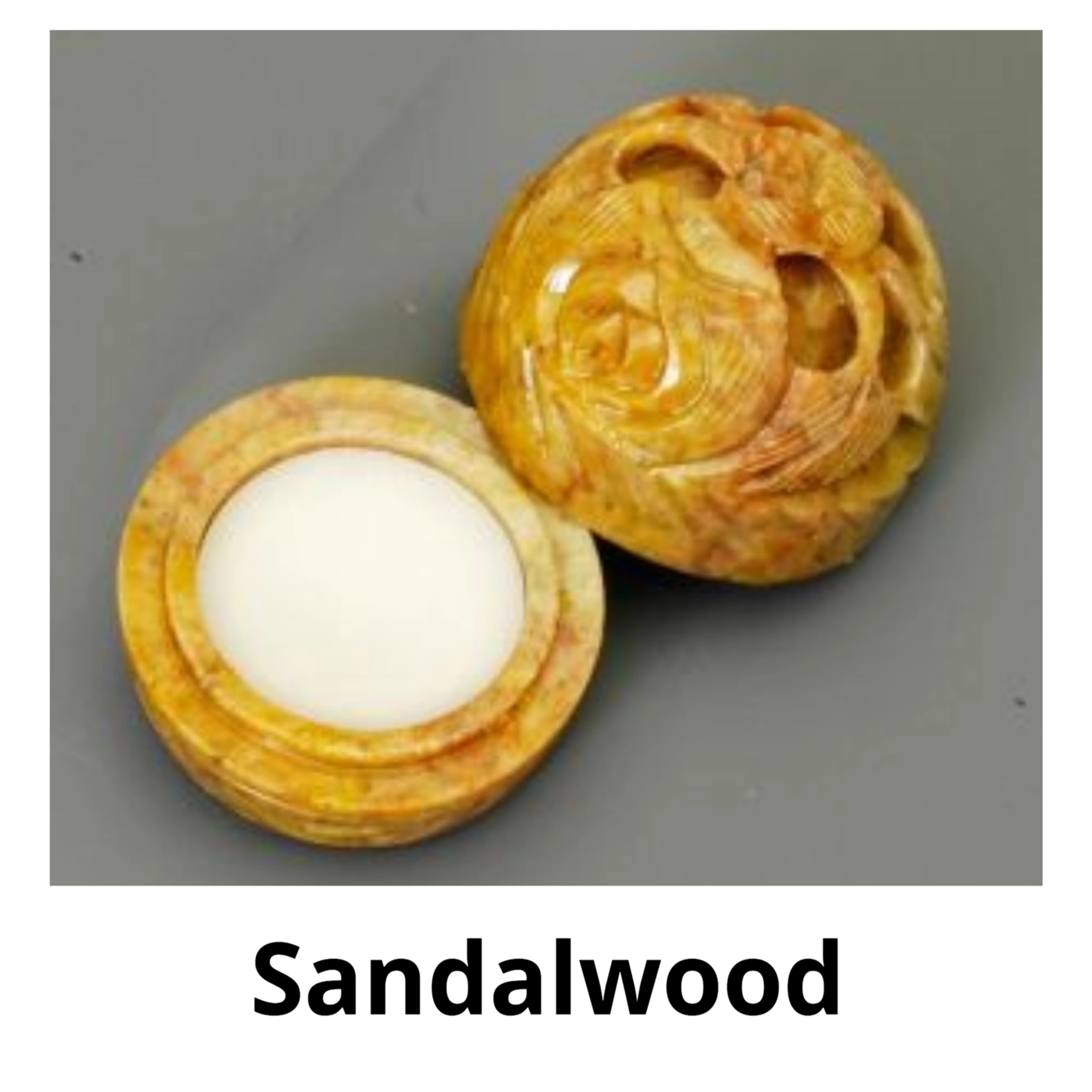 Sandalwood Solid Perfume in Hand Carved Stone Jar