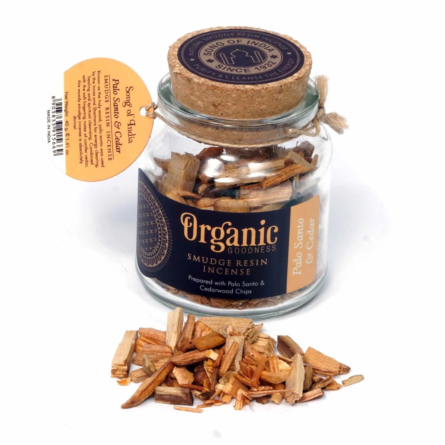 Palo Santo & Cedar Organic Goodness Resin Incense – 100g