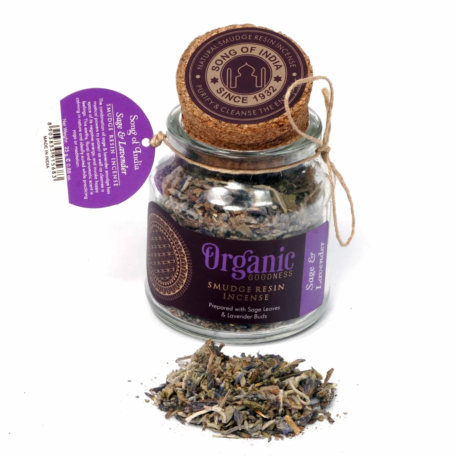 Sage & Lavender Organic Goodness Resin Incense – 100g