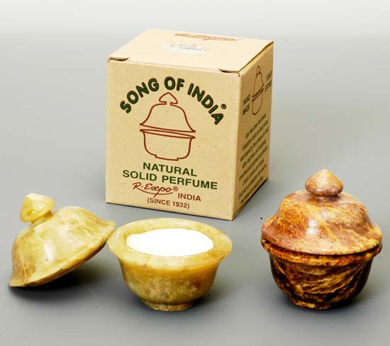 Lily of Valley Solid Perfume in Hand Carved Smooth Stone Jar