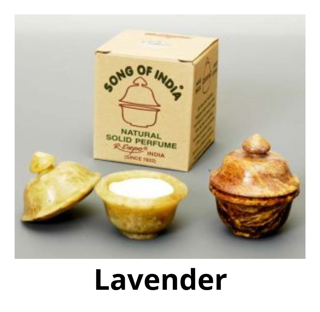 Lavender Solid Perfume in Hand Carved Smooth Stone Jar