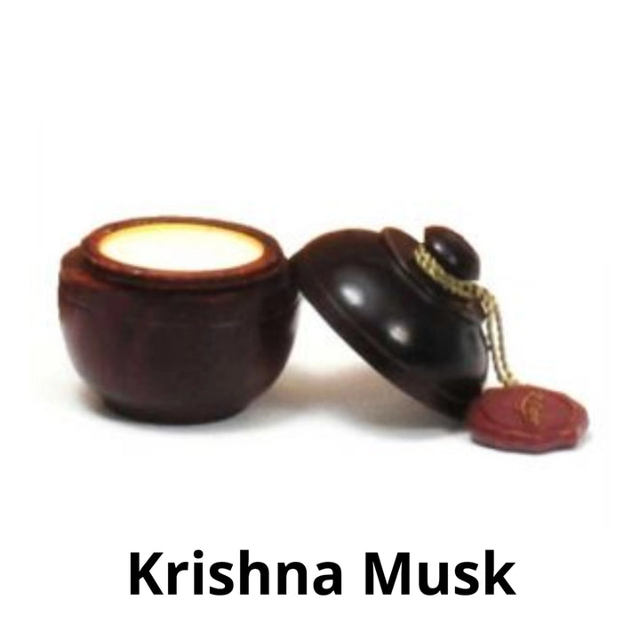 Krishna Musk Solid Perfume in Hand Carved Wood Jar