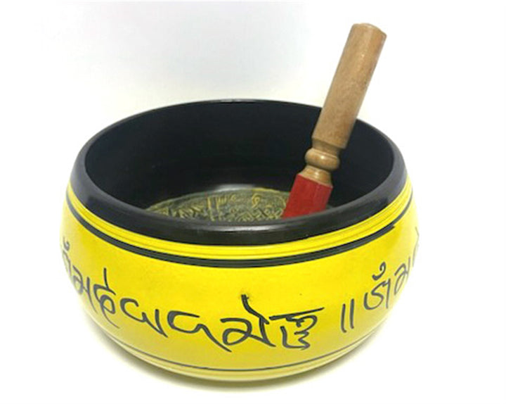 Om Singing Bowl Yellow