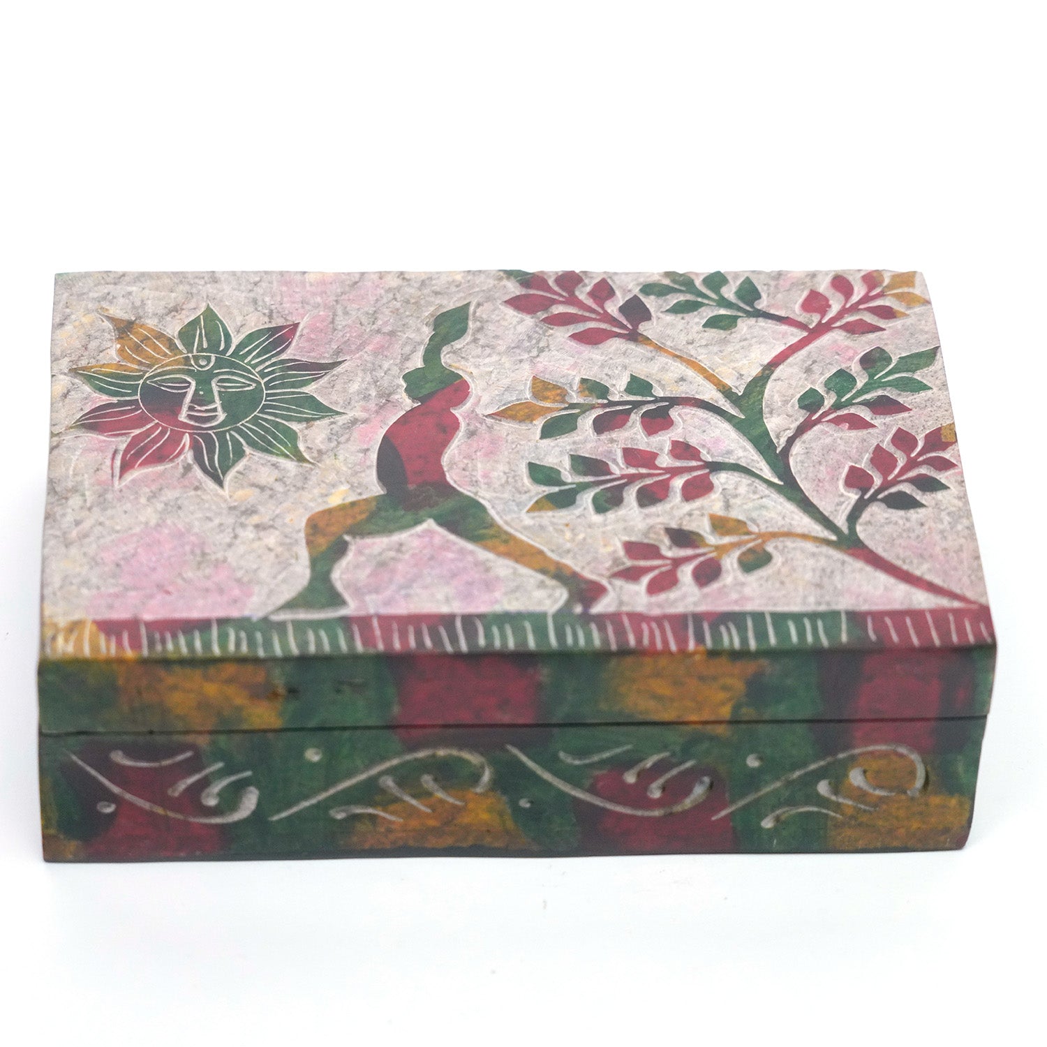 Yoga Keepsake Box – Warrior I Pose | Decorative Storage Box for Jewelry, Crystals & Meditation Essentials