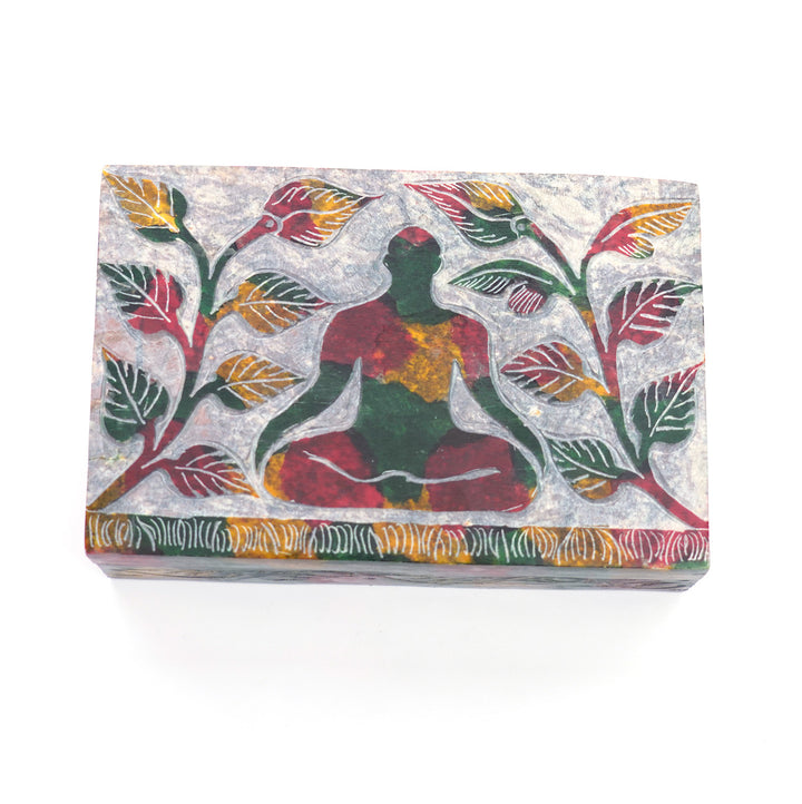 Lotus Meditation Keepsake Box | Decorative Storage Box for Crystals, Jewelry & Sacred Treasures