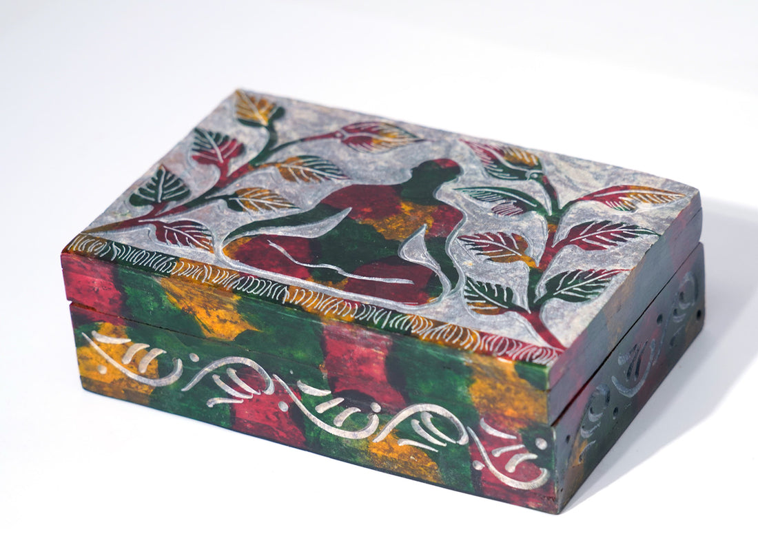 Lotus Meditation Keepsake Box | Decorative Storage Box for Crystals, Jewelry & Sacred Treasures