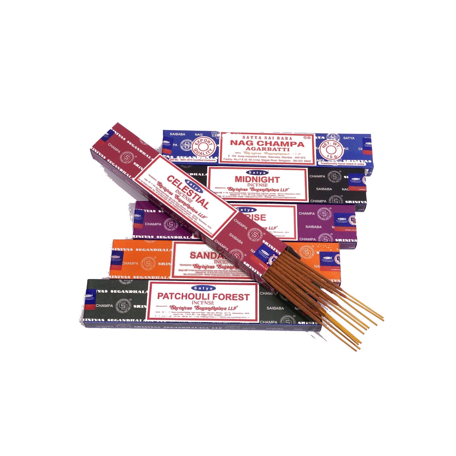 Original Satya Nag Champa Gift Set – 6 Assorted Fragrances (90g Total) 15g each