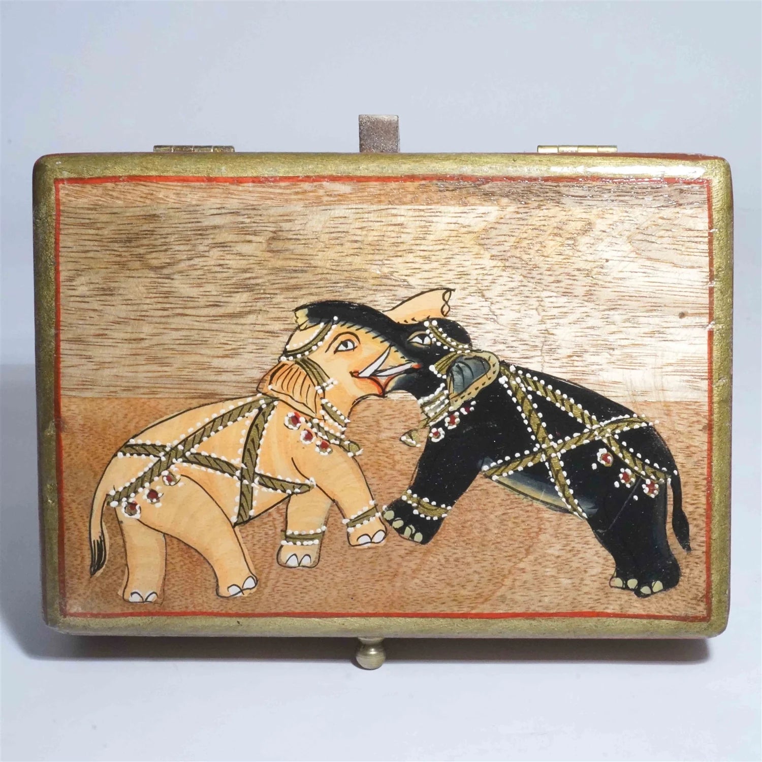 Painted Wood Box - Elephant