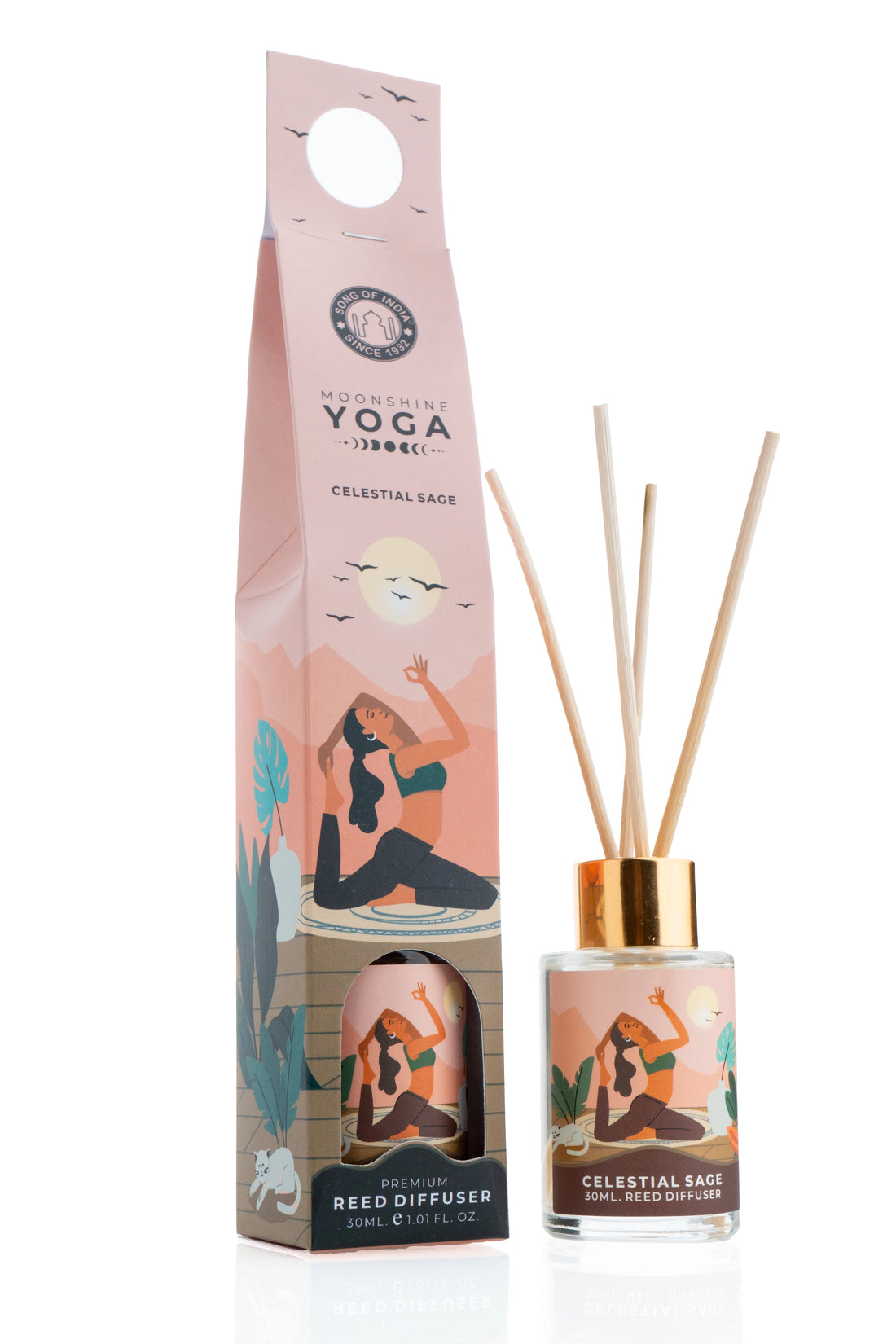 Saje Reed Diffuser Celestial Sage -- Yoga Reed Diffuser – Song of India